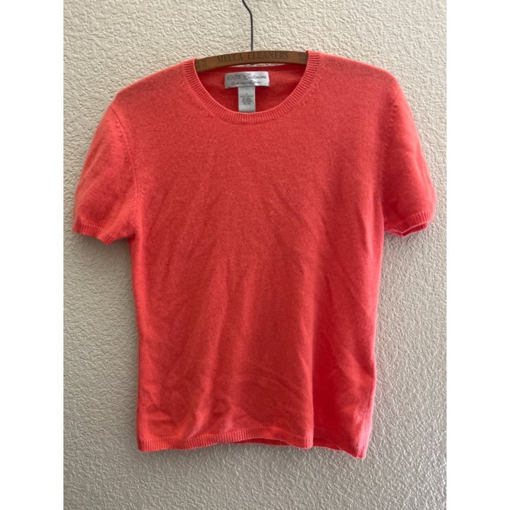 Coral Two Ply Cashmere Short Sleeve Sweater Women’s Size Small